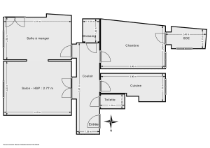 Appartement de 57.6 m² à Paris