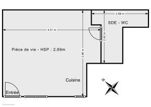 Appartement de 19.7 m² à Paris