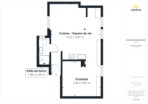 Appartement de 34.9 m² à Paris