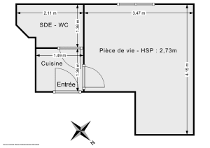 Appartement de 16.2 m² à Paris