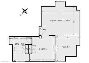 Appartement de 19.0 m² à Paris