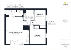 Appartement de 58.0 m² à Lyon