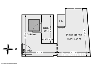 Appartement de 9.21 m² à Paris