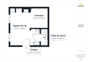 Appartement de 21.7 m² à Paris