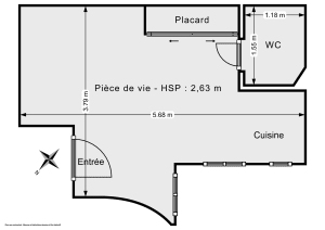 Appartement de 18.73 m² à Paris