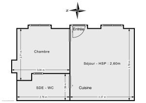 Appartement de 23.36 m² à Paris