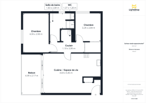 Appartement de 66.5 m² à Bordeaux