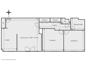 Appartement de 55.0 m² à Paris
