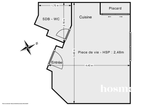 Appartement de 23.5 m² à Paris