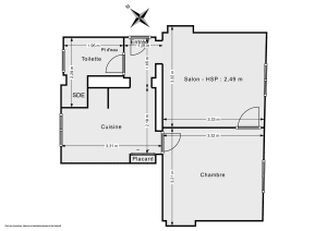 Appartement de 32.7 m² à Paris