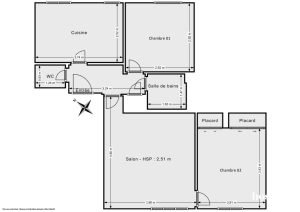 Appartement de 56.5 m² à Versailles