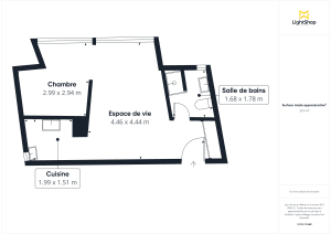 Appartement de 26.88 m² à Bordeaux