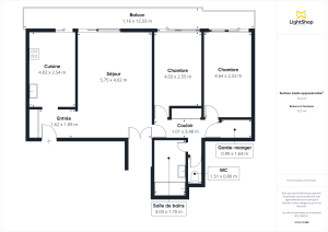 Appartement de 74.74 m² à Lyon