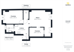 Appartement de 52.6 m² à Paris
