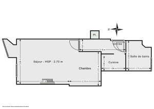 Appartement de 24.74 m² à Paris