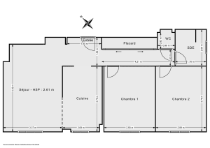 Appartement de 59.23 m² à Paris