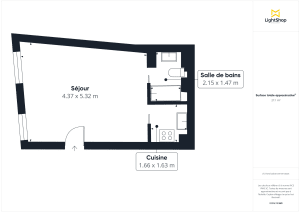 Appartement de 26.56 m² à Paris