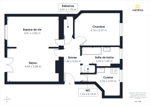 Appartement de 61.5 m² à Paris