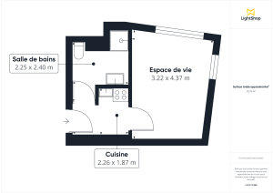 Appartement de 21.8 m² à Paris