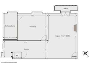 Appartement de 54.3 m² à Paris