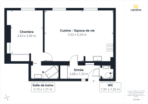 Appartement de 43.76 m² à Paris