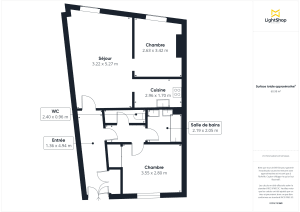 Appartement de 61.57 m² à Bordeaux