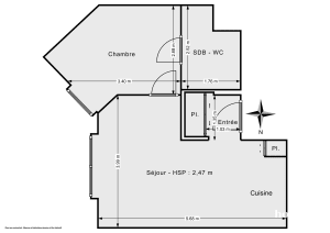 Appartement de 33.3 m² à Paris