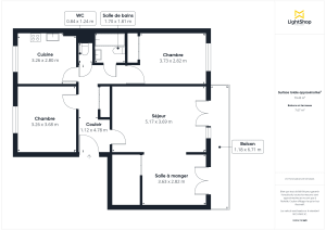 Appartement de 76.74 m² à Caluire-et-Cuire
