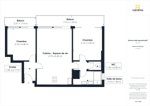 Appartement de 55.0 m² à Bordeaux