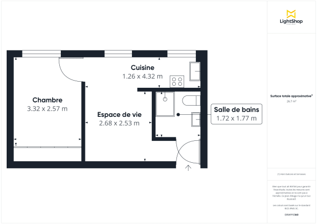 Appartement de 27.59 m² à Paris