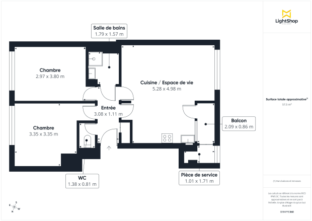 Appartement de 53.96 m² à Montreuil