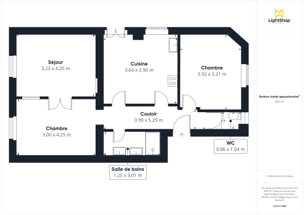 Appartement de 64.5 m² à Paris