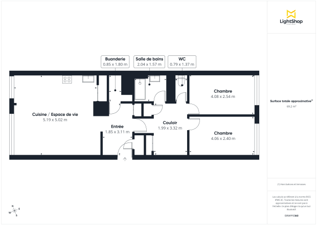 Appartement de 70.29 m² à Paris