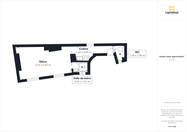 Appartement de 21.16 m² à Paris