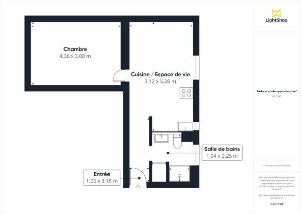 Appartement de 36.66 m² à Paris