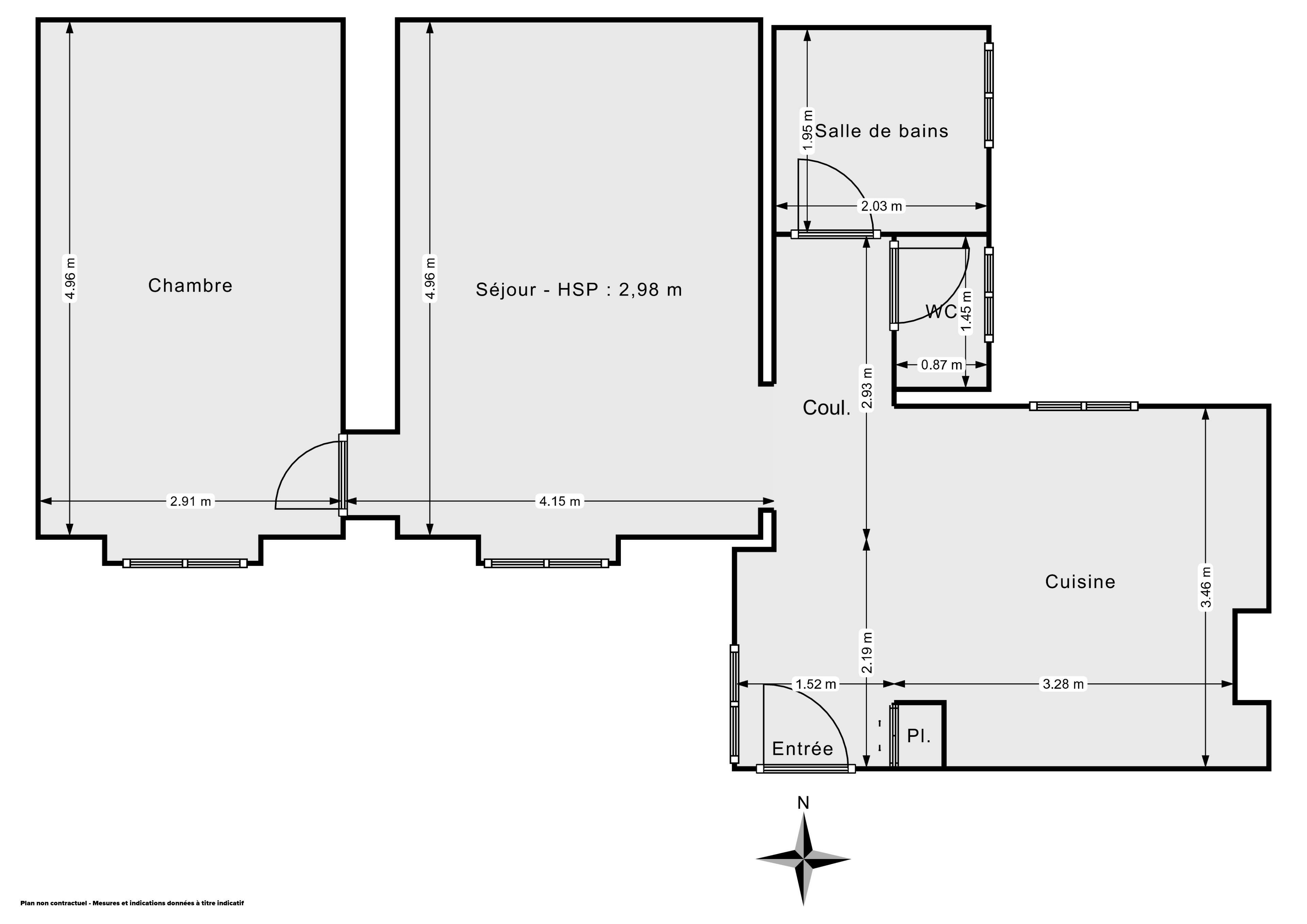 Très beau 2 pièces de 55m2 au cœur du quartier du Sentier - rue des