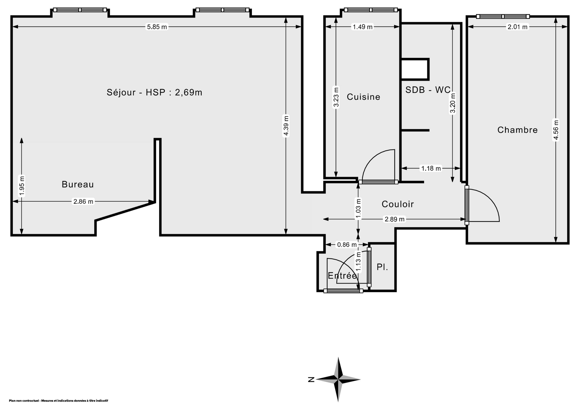 Bel appartement 3 pièces de 47m² en bon état général - Situé Rue Pajol ...