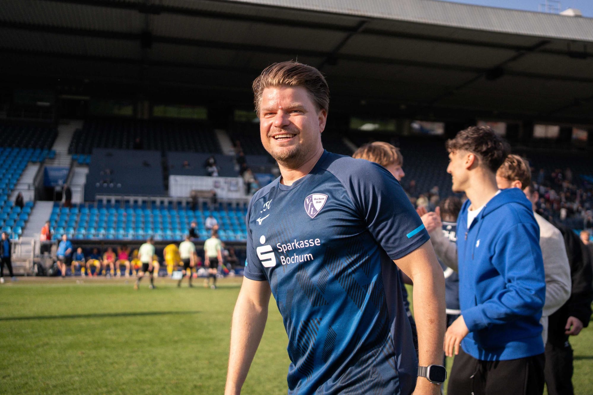 Simon Schuchert, Co-Trainer der VfL-U21, nach dem Heimsieg.