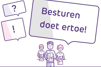 Afbeelding van drie poppetjes met de titel Besturen doet ertoe