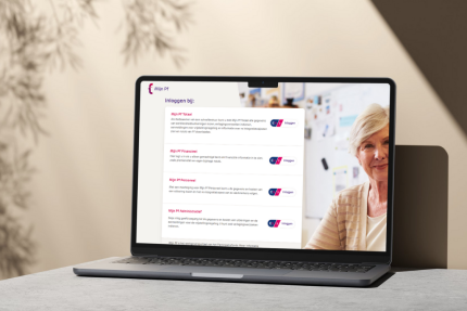 mockup laptop met inlogscherm mijn pf portaal