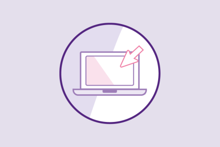 illustratie laptop met pijl