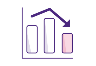 Illustratie van grafiek met lijnen 