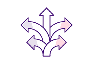 illustratie met 5 pijlen