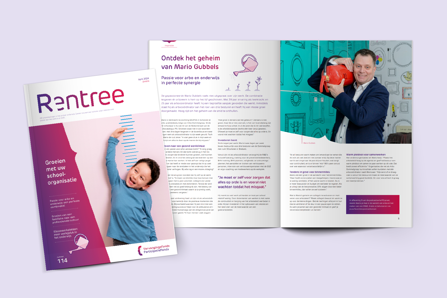 mockup voorkant en binnenkant magazine