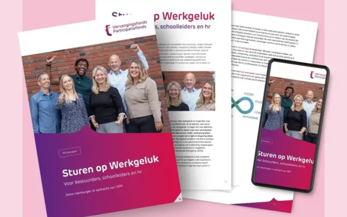 whitepaper mock-up sturen op werkgeluk voor bestuurders, schoolleiders en hr