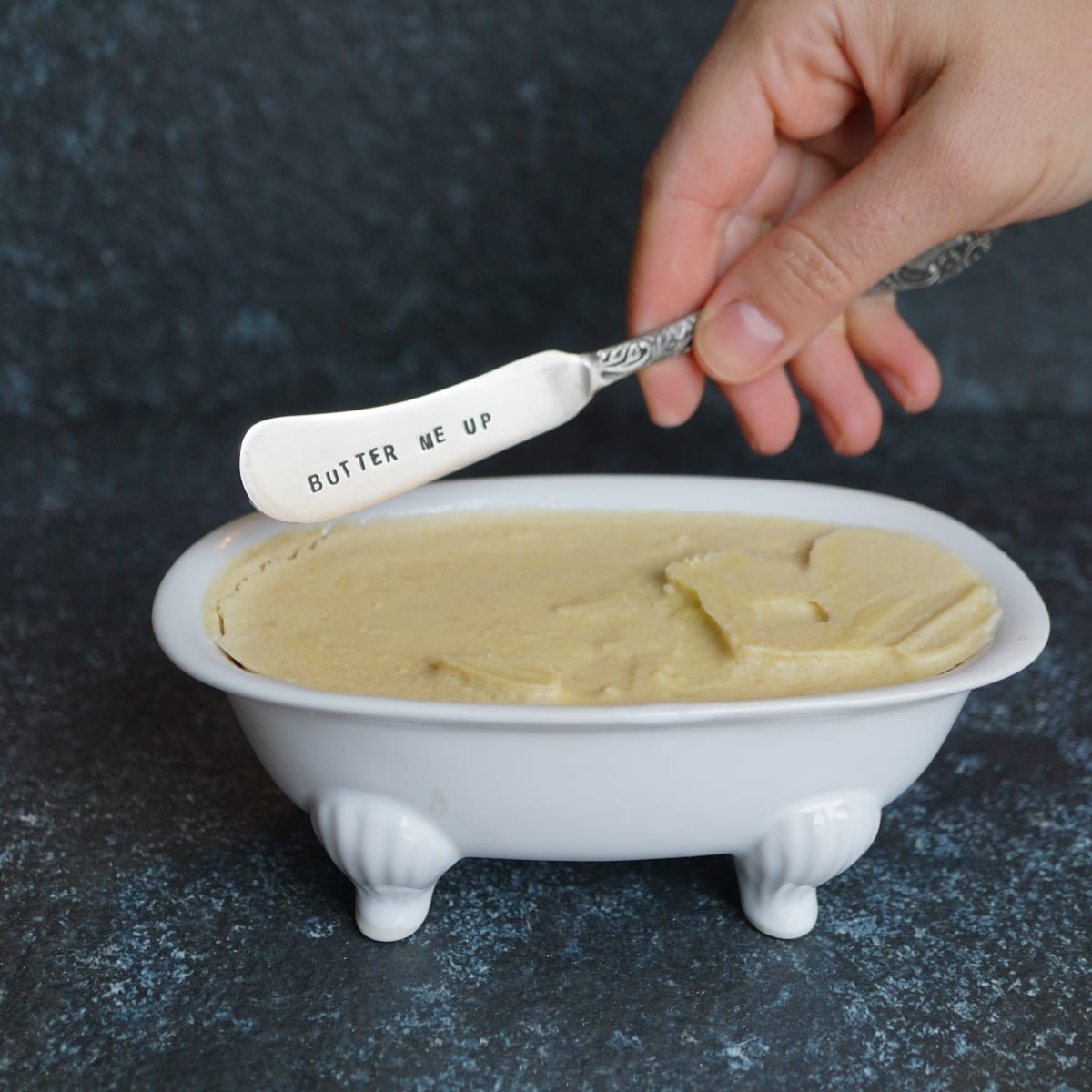 vegan butter and butter knife