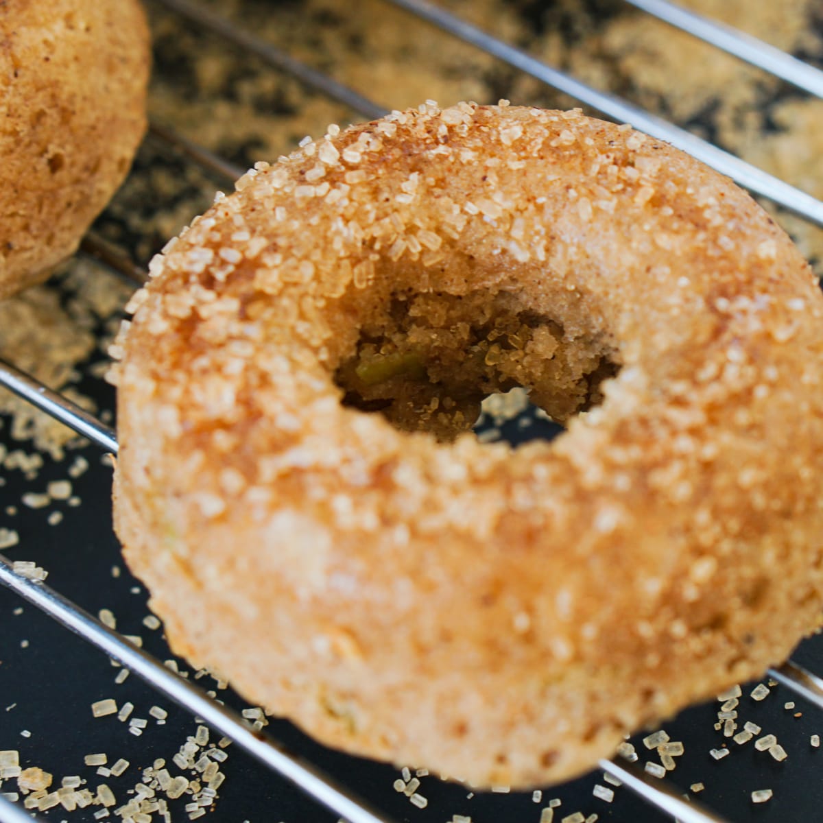 apple cinnamon baked doughnut closeup