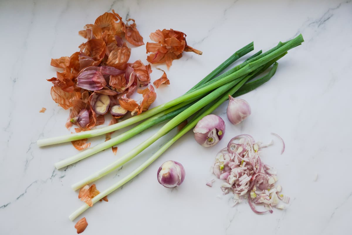 green onions and shallots