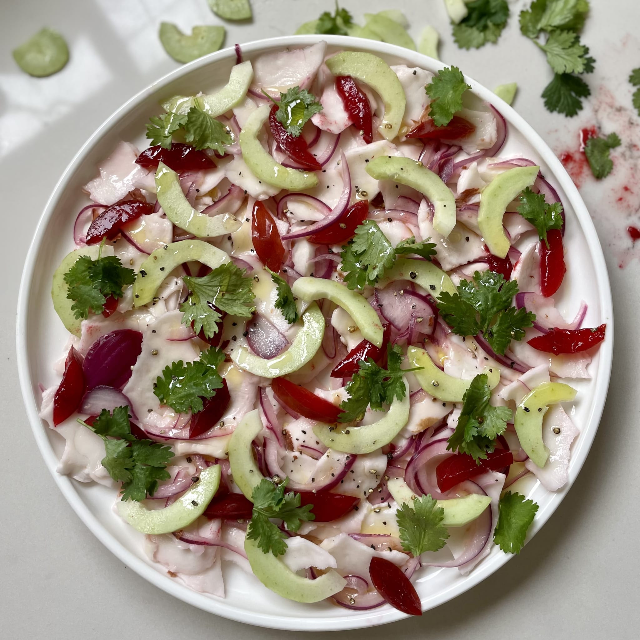 Vegan coconut ceviche ready to serve