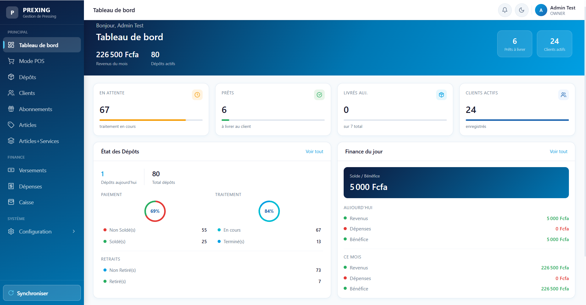 Visuel PREXING configuré depuis le panneau admin